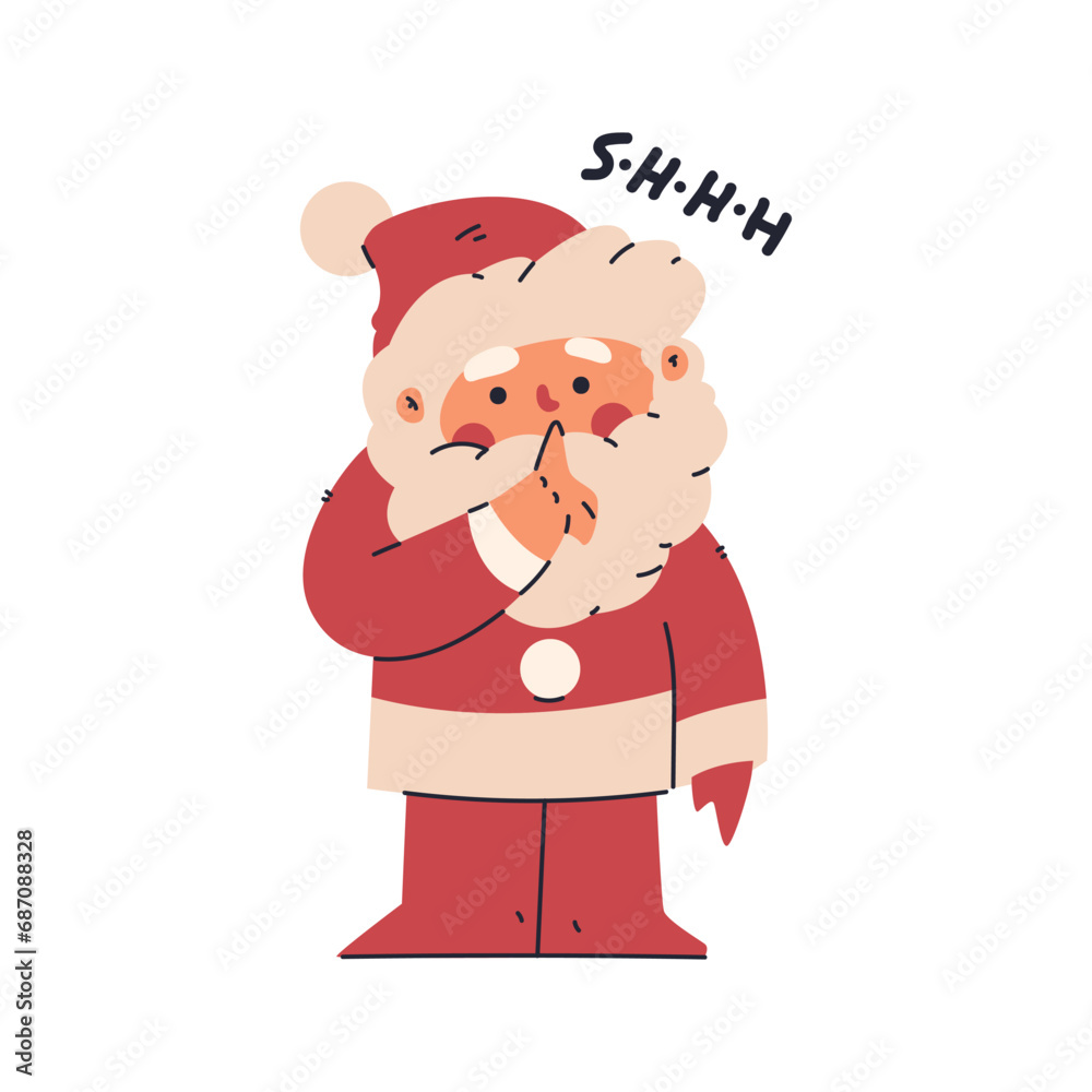 Secret Santa Claus vector cartoon character.