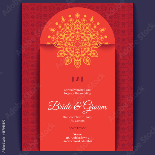 indian wedding card design, wedding invitation template