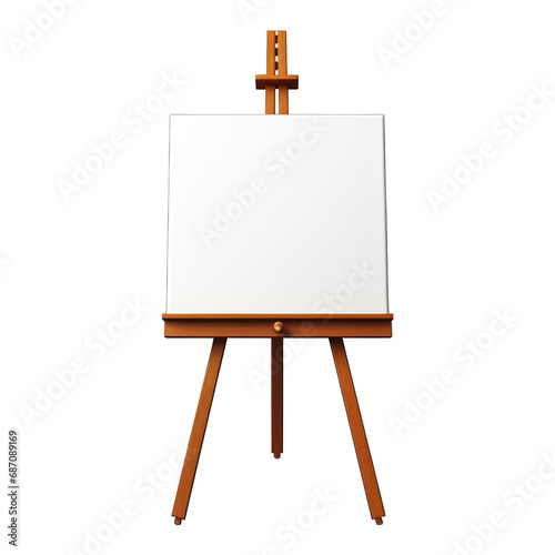 Easel Isolated on Transparent or White Background, PNG