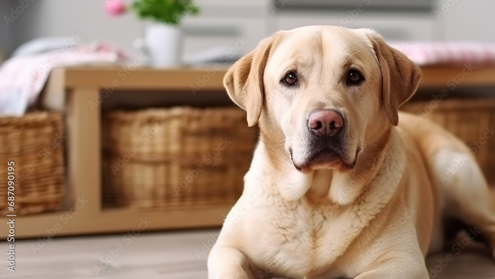 Labrador Retriever Resting at Home Labrador Retriever Resting at Home