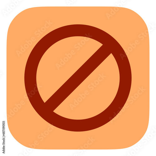 Editable vector stop prohibitions block icon. Part of a big icon set family. Perfect for web and app interfaces, presentations, infographics, etc