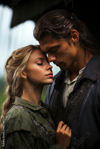 The romance novel cover depicts a Victorian couple lost in a tender moment of love.