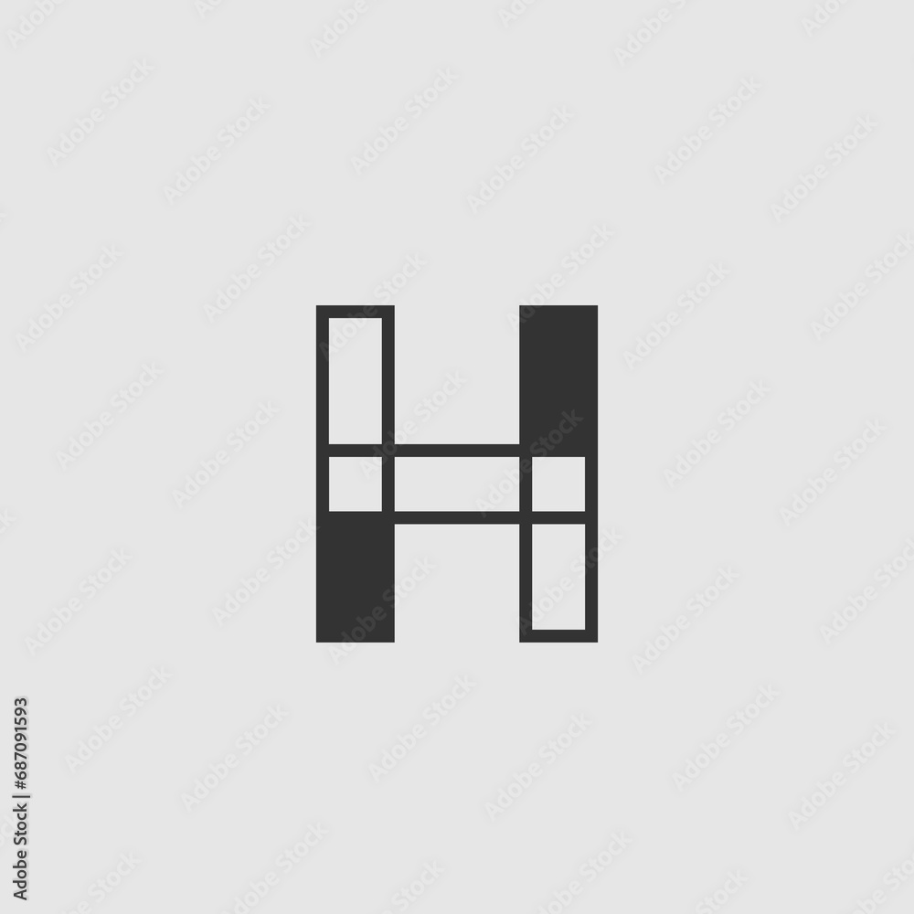 H Letter Logo Vector Concept Icon Trademark. Universal H Logotype Brand