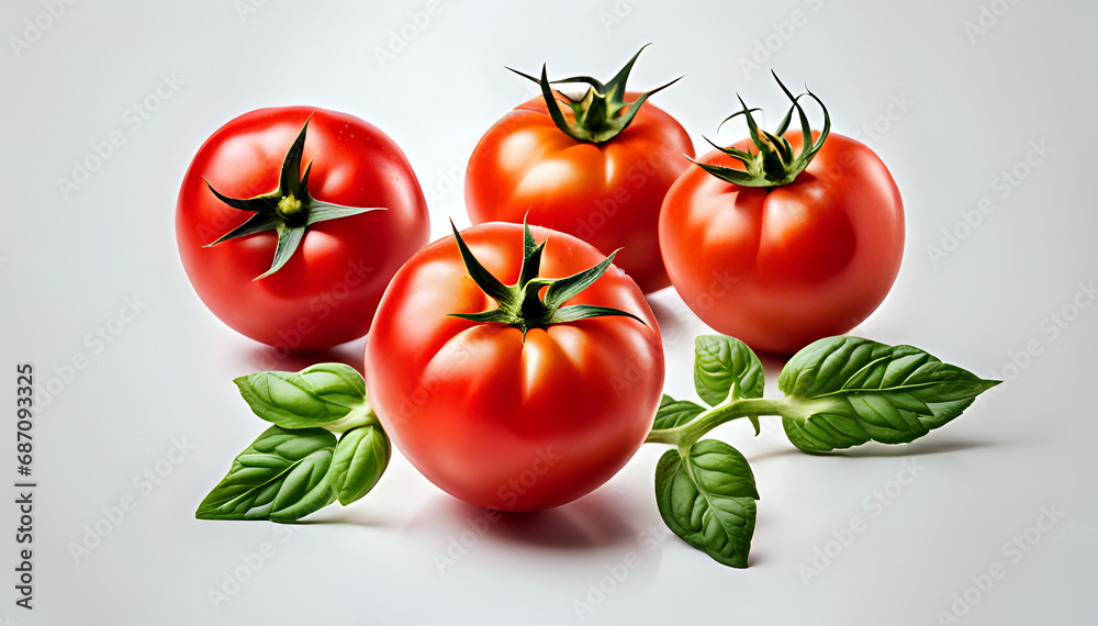 Tomato vegetable with green leaves - set composition of food photography. Tomato vegetable with green leaves - set composition of food photography.