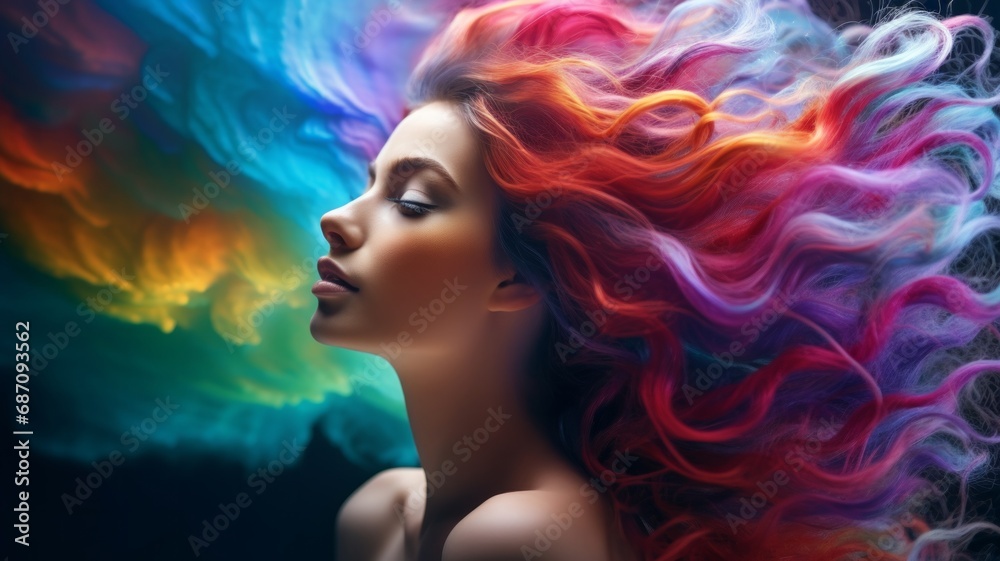 Colorful Hair Fashion Model Colorful Hair Fashion Model
