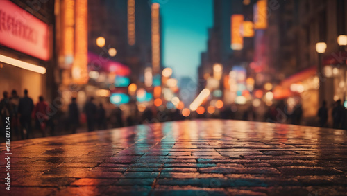 An abstract cityscape background with vibrant, blended colors merging with bokeh lights and city shadows, creating a harmonious and visually captivating scene with a vintage touch.