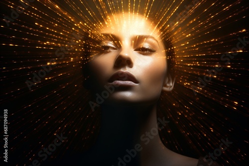 Illustration of a woman gaining enlightenment photo