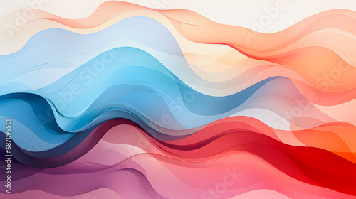 Abstract illustration of colorful pastel waves hiding on top of each other. Colorful backgroundAbstract illustration of colorful pastel waves hiding on top of each other. Colorful background