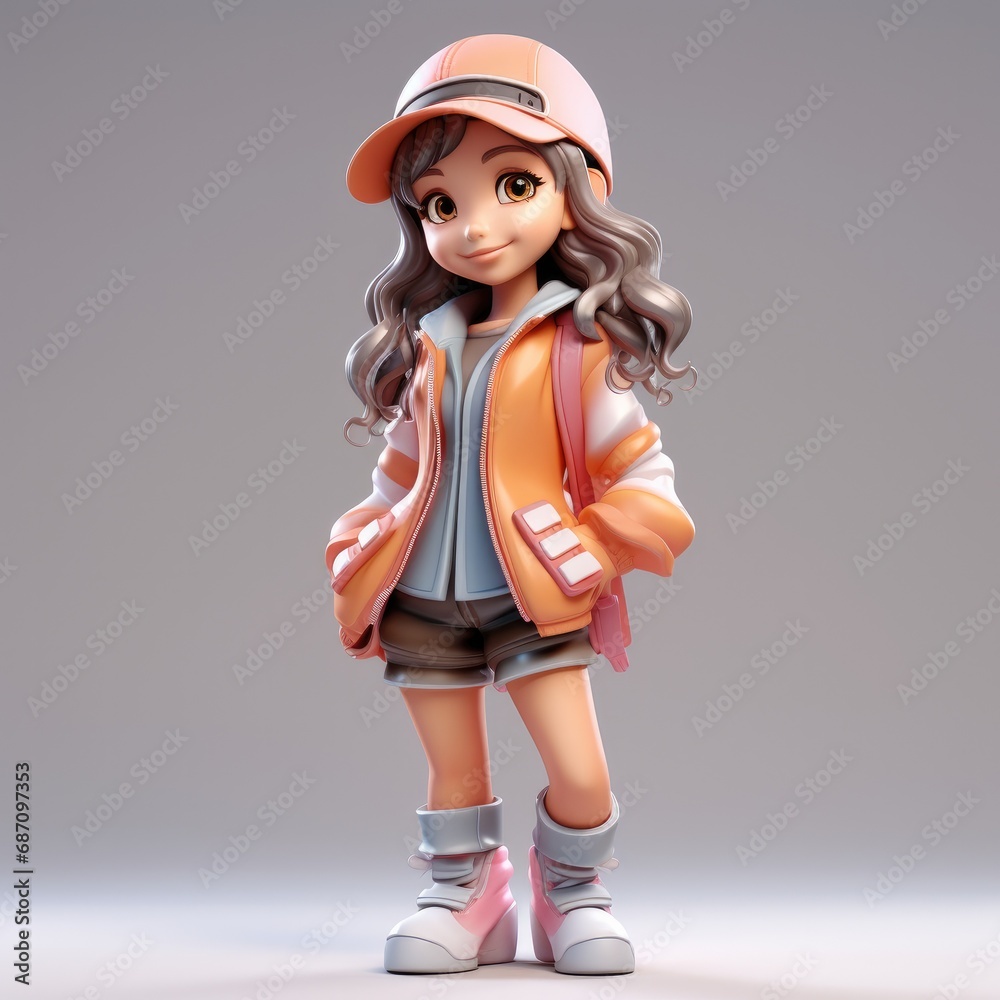 3D Cute Cartoon Image of Artist 3D Cute Cartoon Image of Artist