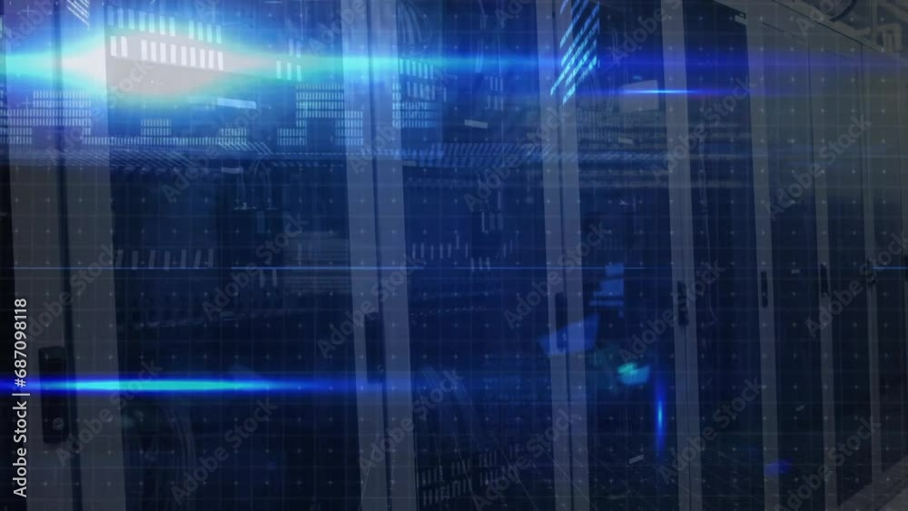 Animation of data processing over computer servers