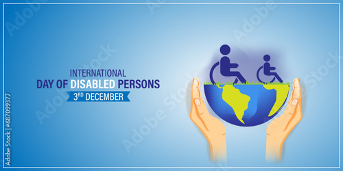 Vector illustration of International Day of Disabled Persons social media feed template