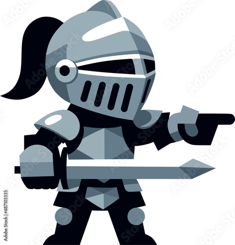 little knight in armor with a sword in his hand