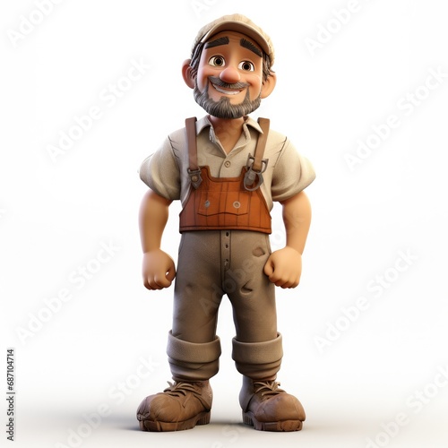 3d cartoon Character of Farmer © hakule