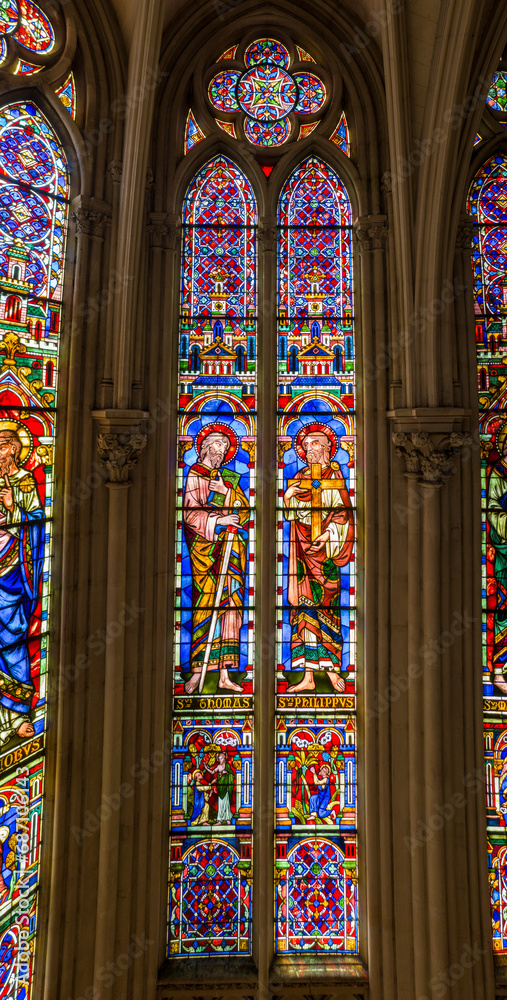 stained glass window in cathedral magnificent work