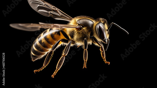 close up of an wasp on black isolated background, macro photography  © @foxfotoco