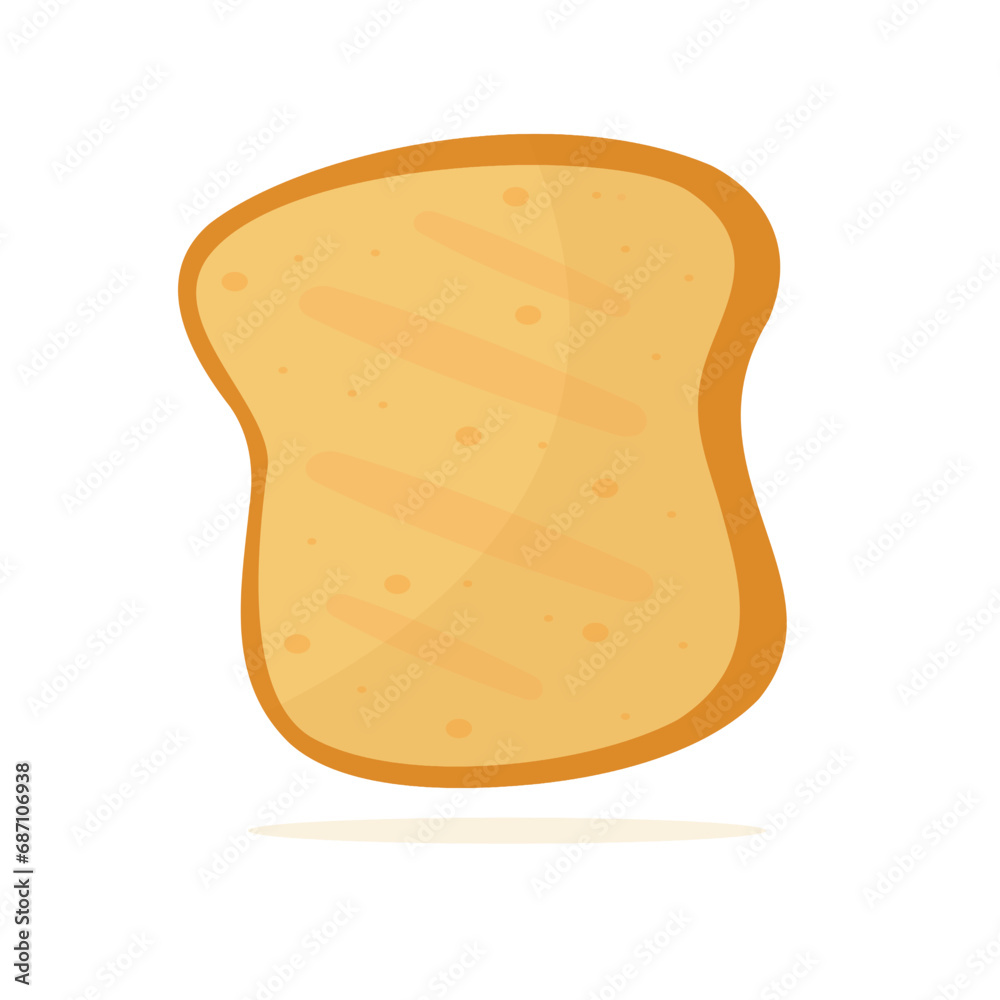 Fresh white bread or slice bread vector illustration on a white background Fresh white bread or slice bread vector illustration on a white background
