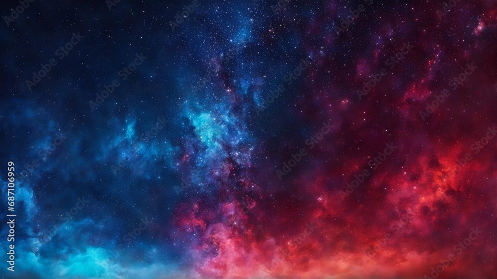 Cosmic red and blue sky full of stars , science nebula milky way infinity earth solar Cosmic red and blue sky full of stars , science nebula milky way infinity earth solar