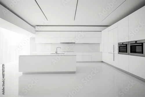 Wallpaper Mural Generative AI illustration of large kitchen with minimalist decoration Torontodigital.ca