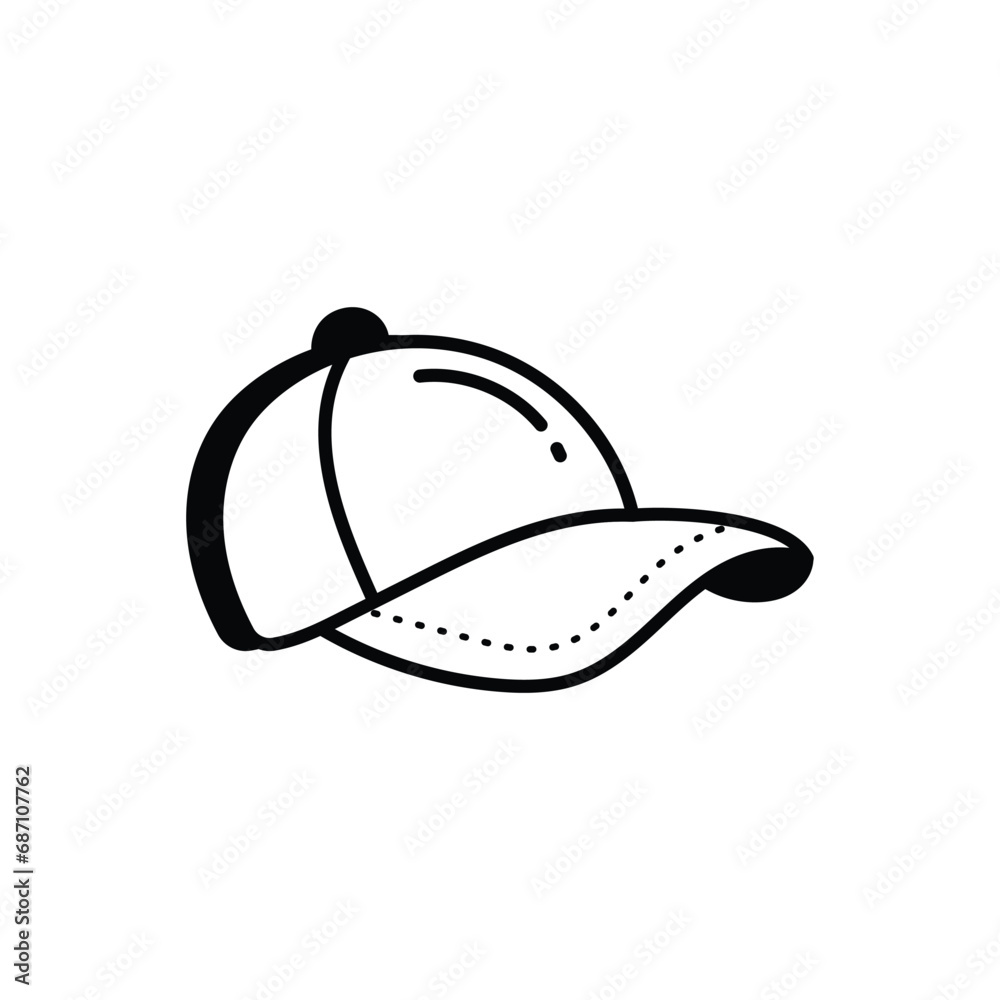 Cricket Cap icon vector stock illustration Cricket Cap icon vector stock illustration