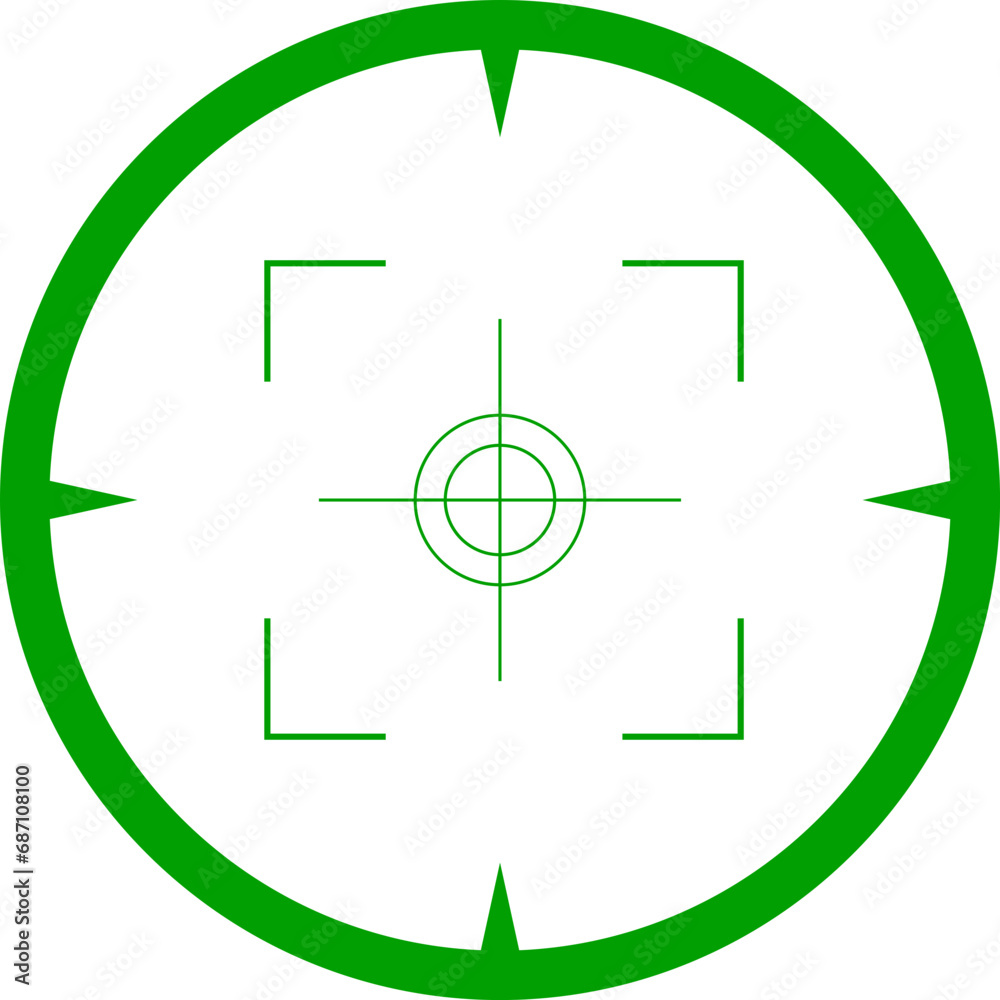Crosshairs target for sniper shot. Crosshairs target for sniper shot.