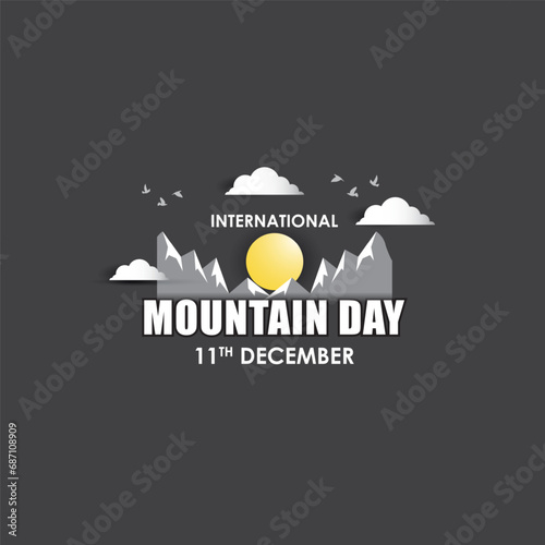 Vector illustration of International Mountain Day social media feed template