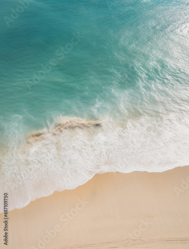 Generative AI image of top view of a beach