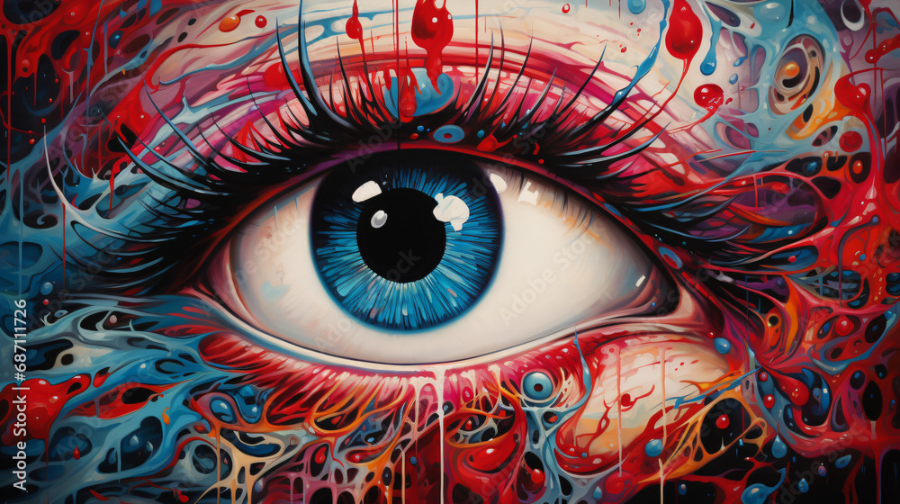 Colorful art of the eye of the person