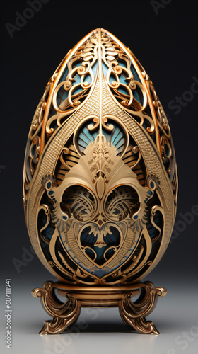 Faberge style 3D Easter Egg with Intricate Abstract