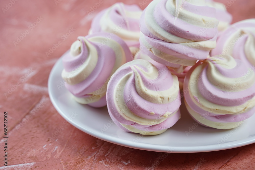 Sweet marshmallows. Delicious zephyr with vanilla Sweet marshmallows. Delicious zephyr with vanilla