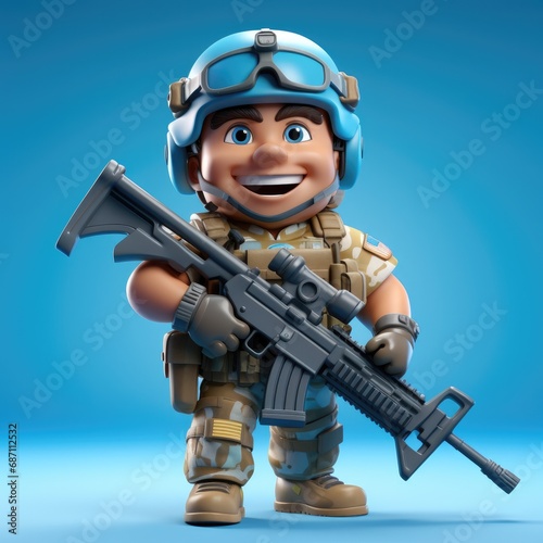 3d cartoon Character of Soldier