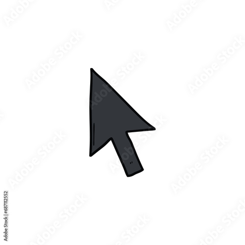 Free Download A hand-drawn doodle of an arrow cursor on a white background. - GFXLoad