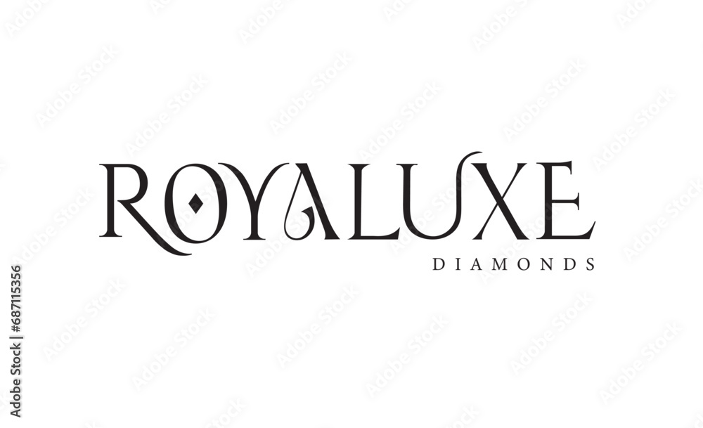 Royaluxe, diamonds, luxury logo, wordmark