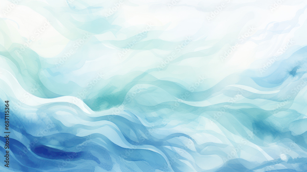 Luminous Watercolor Blue Wave Pattern