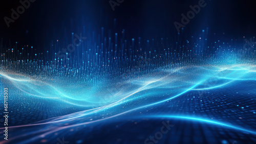 Blue Futuristic Data Wave Background © M.Gierczyk