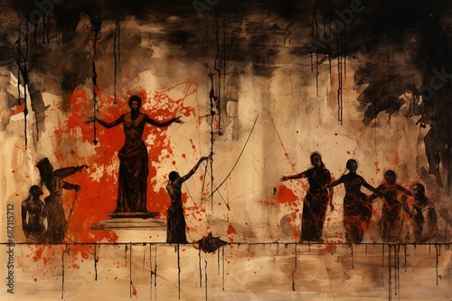 Dramatic Performance at Theater of Dionysus Painting photo