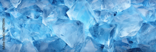 Minimalistic blue ice texture with delicate geometric shapes