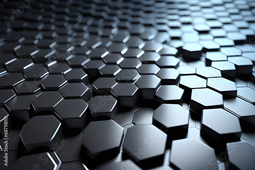 abstract hexagons of carbon fiber chips generative ai