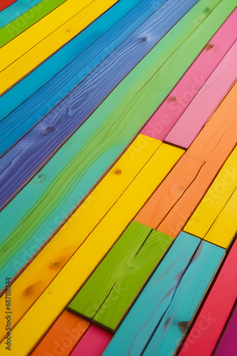 bright colored old grungy colorful wood texture generative ai