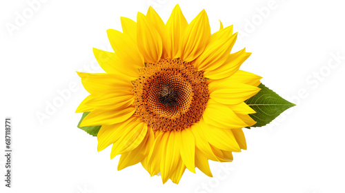 Sunflower isolated on transparent background, PNG image with background removed, Created with Generative Ai technology.