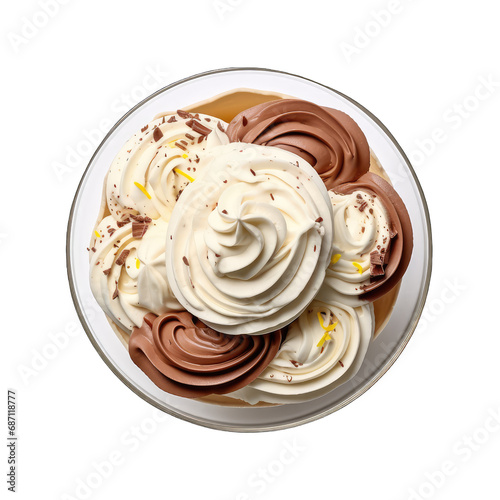 coold sweet ice cream with chocolate in png photo