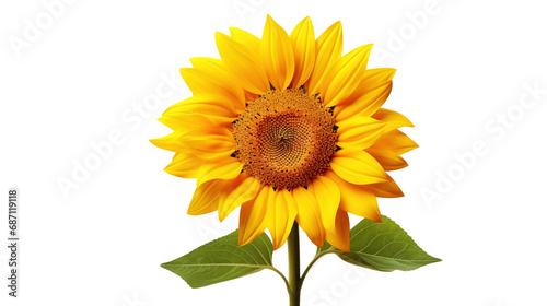 Sunflower isolated on transparent background, PNG image with background removed, Created with Generative Ai technology.
