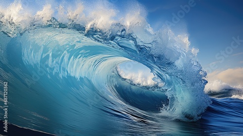 Huge beautiful sea waves in the ocean close-up. The theme of extreme tourism.