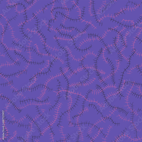 Seamless hand drawn pattern with line scars