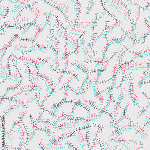 Seamless hand drawn pattern with line scars
