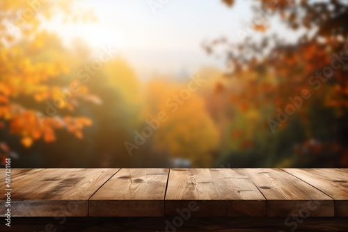Empty wooden top table