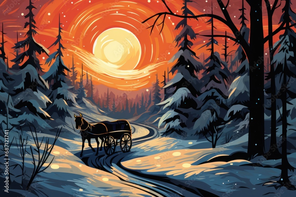 © Sidewaypics - Christmas Sleigh Rides - Generative AI