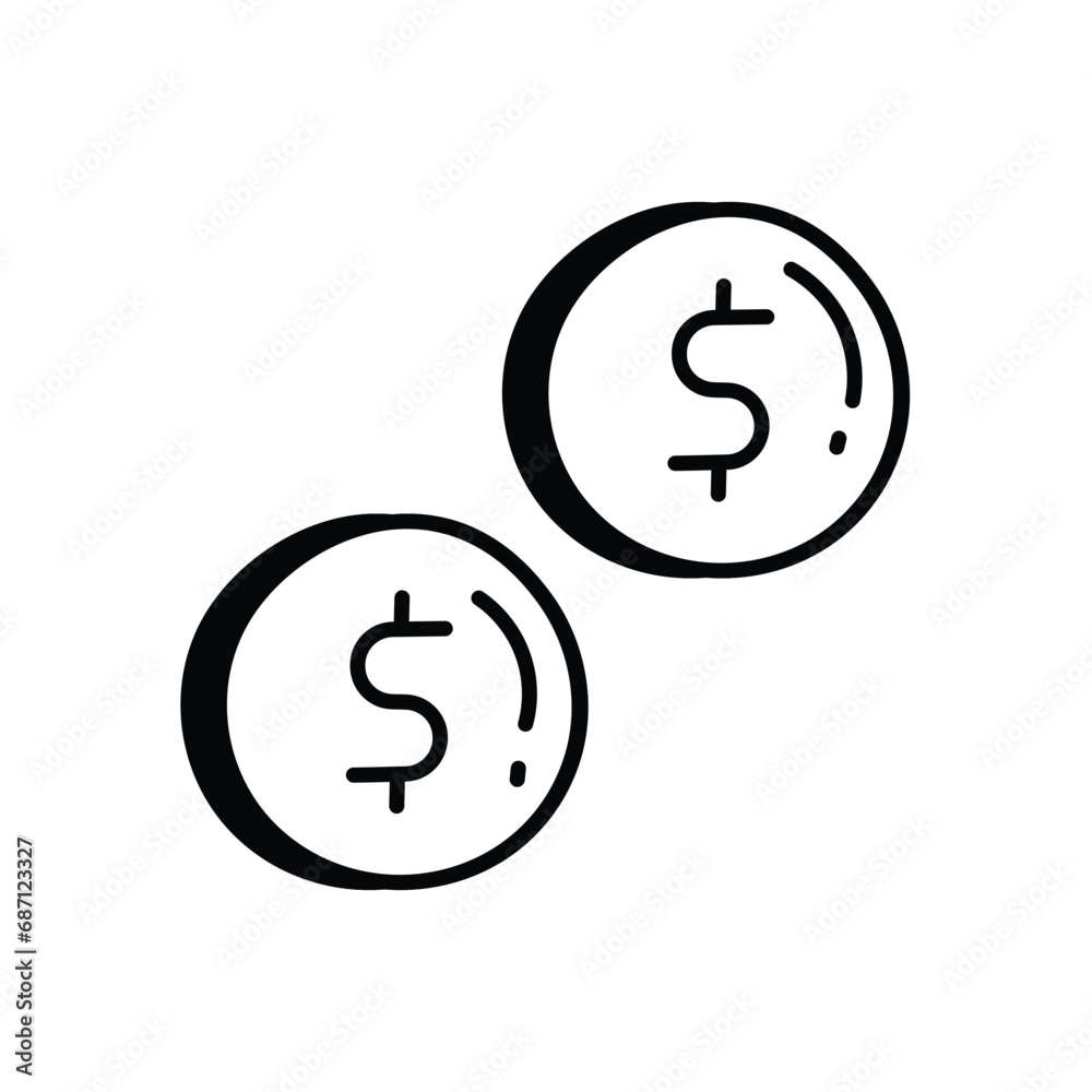 Coins icon vector stock ilustration Coins icon vector stock ilustration