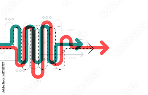 Abstract arrow direction. Technology background