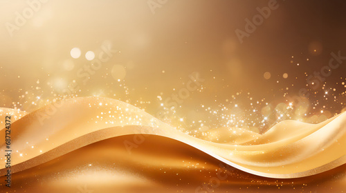 gold glitter wave on gold background