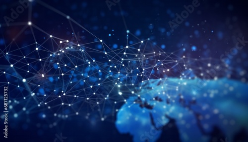 Abstract world global network connection. World map point and line composition concept of global business background